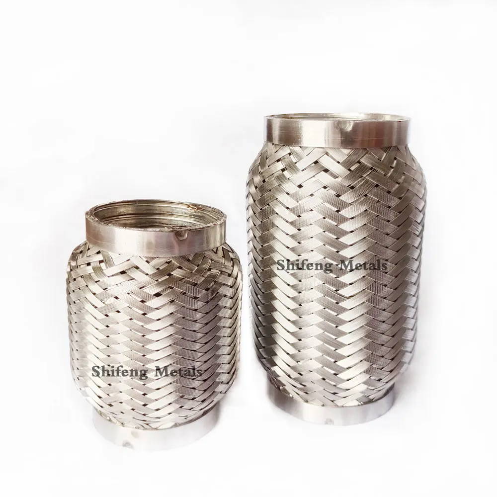 Stainless Steel 304 Flex Pipe Exhaust Bellow Tube Flex Coupler With Braiding Bellows length 152mm