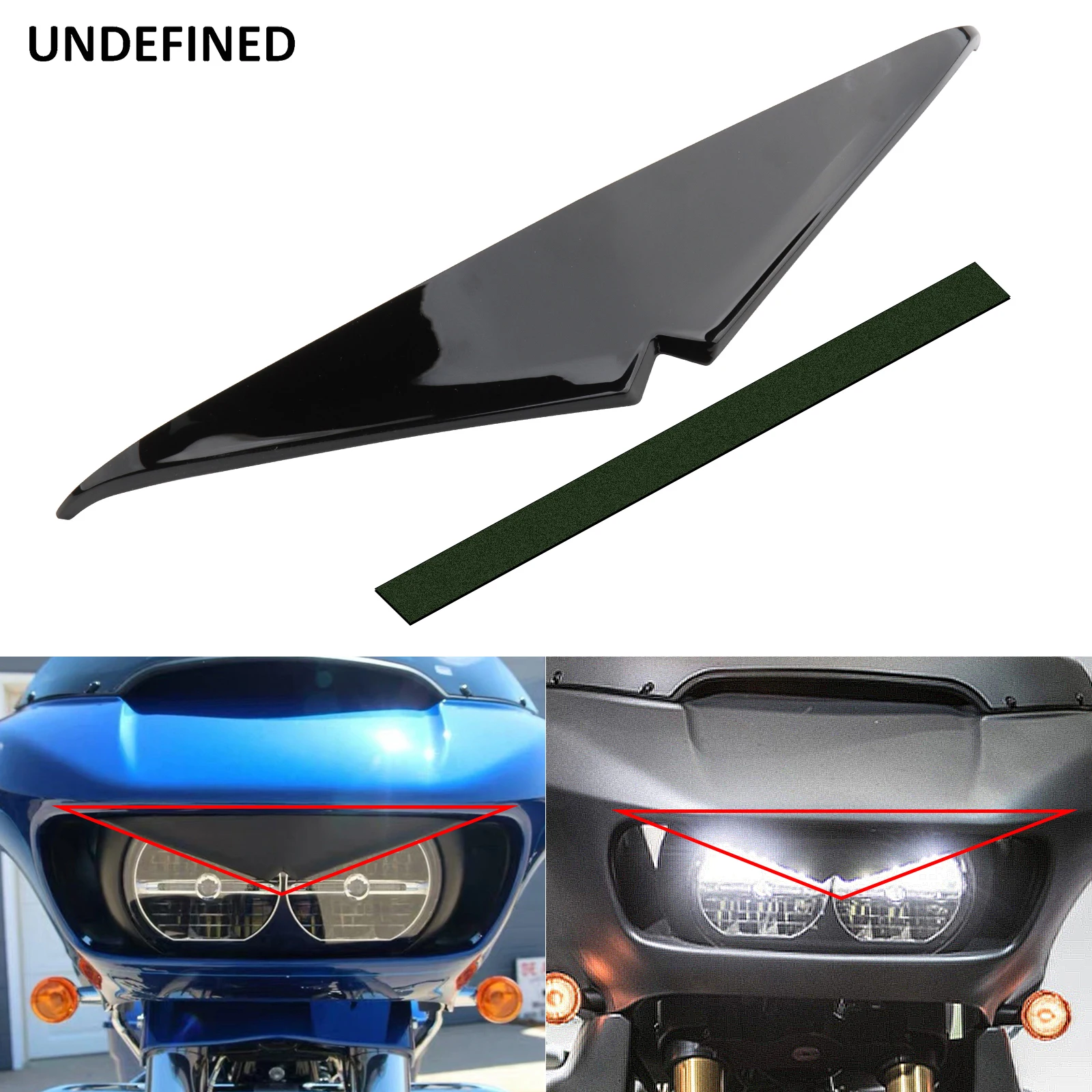 

Motorcycle Headlight Trim for Harley Road Glide Special CVO FLTRX 2015-2023 Headlamp Eyebrow Eyelid Upper Tip Cover Visor Accent