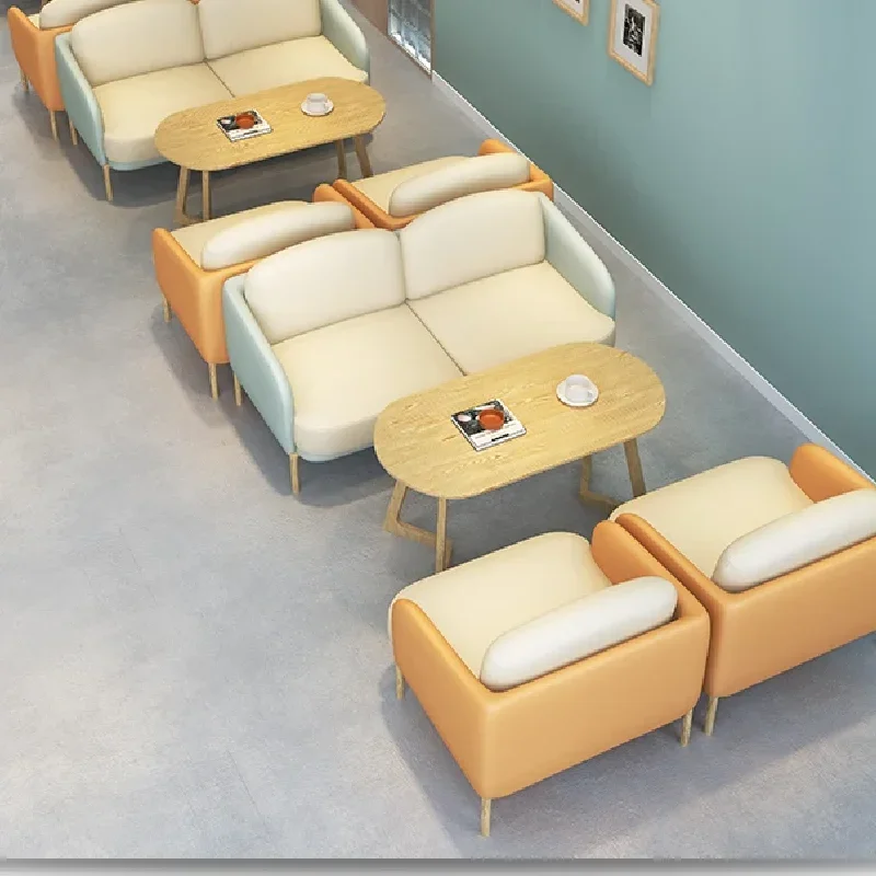 Coffee shop milk tea dessert shop cake table and chair combination leisure negotiation reception area booth sofa