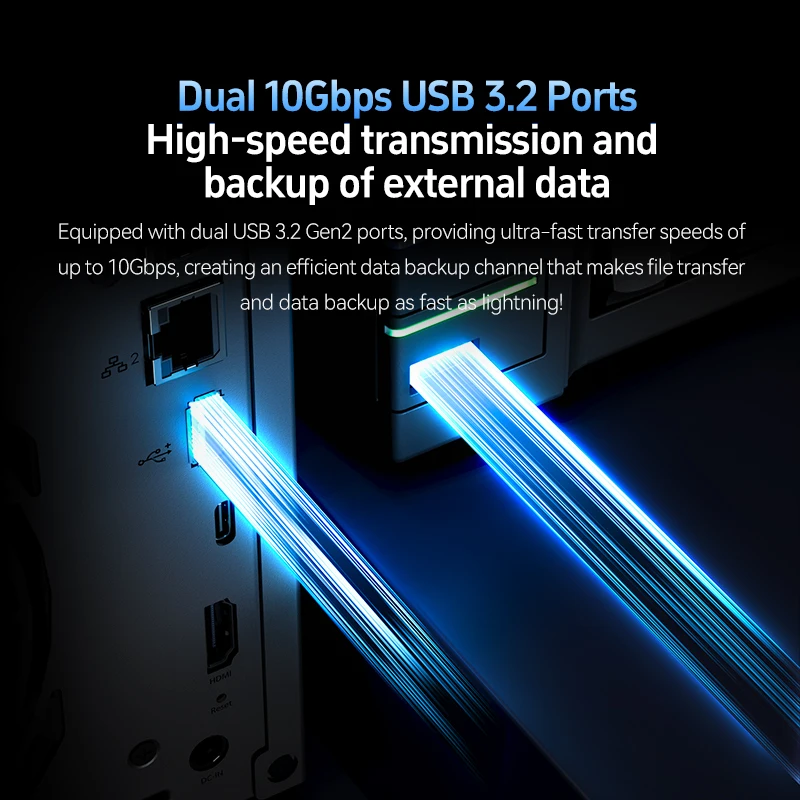 XikeStor DIY NAS 서버 4베이 SATA 2x M.2 NVMe SSD 10G&2.5GbE 듀얼 LAN 포트 홈 오피스용 스토리지
