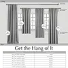 JINCHAN 2PCS Linen Curtains For Living Room Bedroom Ticking Striped Window Treatment Light Filtering Drapes Grommet Top Curtain 6