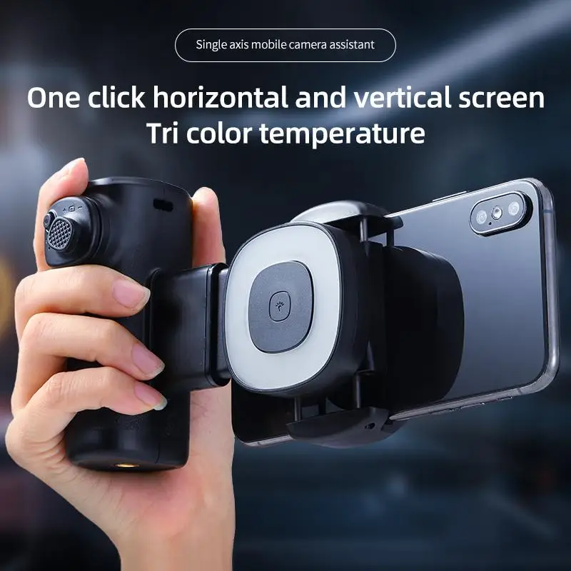 Enhanced Bluetooth Selfie Grip with Photography Light and Auto-Rotate Stabilization