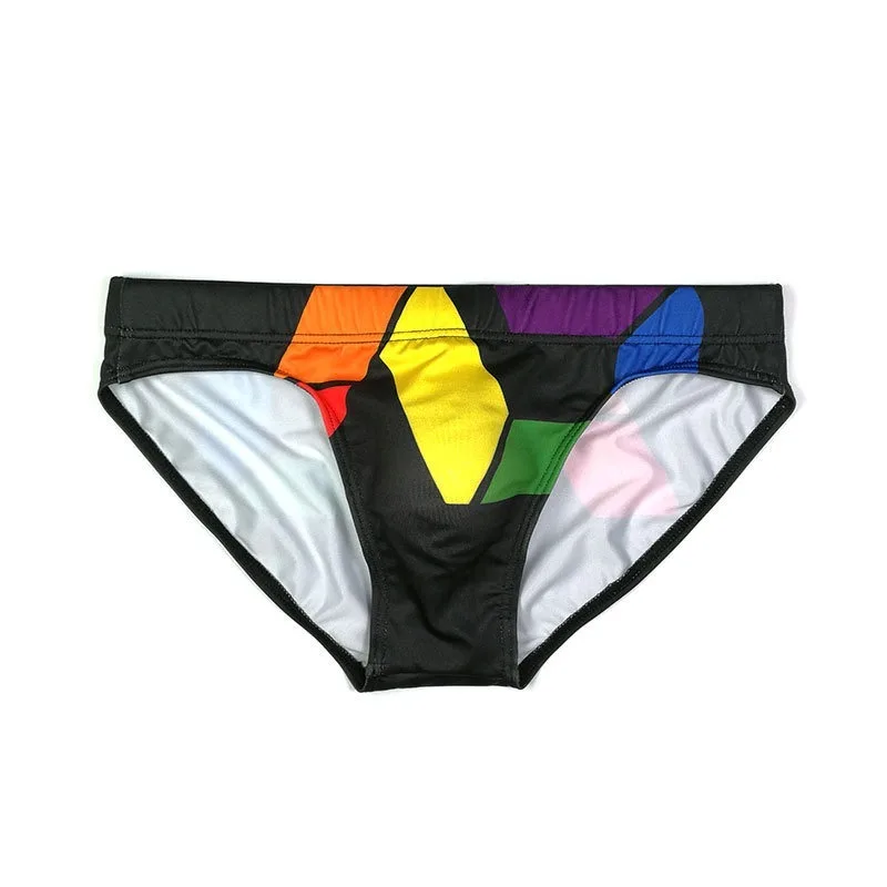Maillot de bain Triangle imprimé taille basse pour hommes, attache serrée, coupe pour hommes, short Anti-embarras, BS417