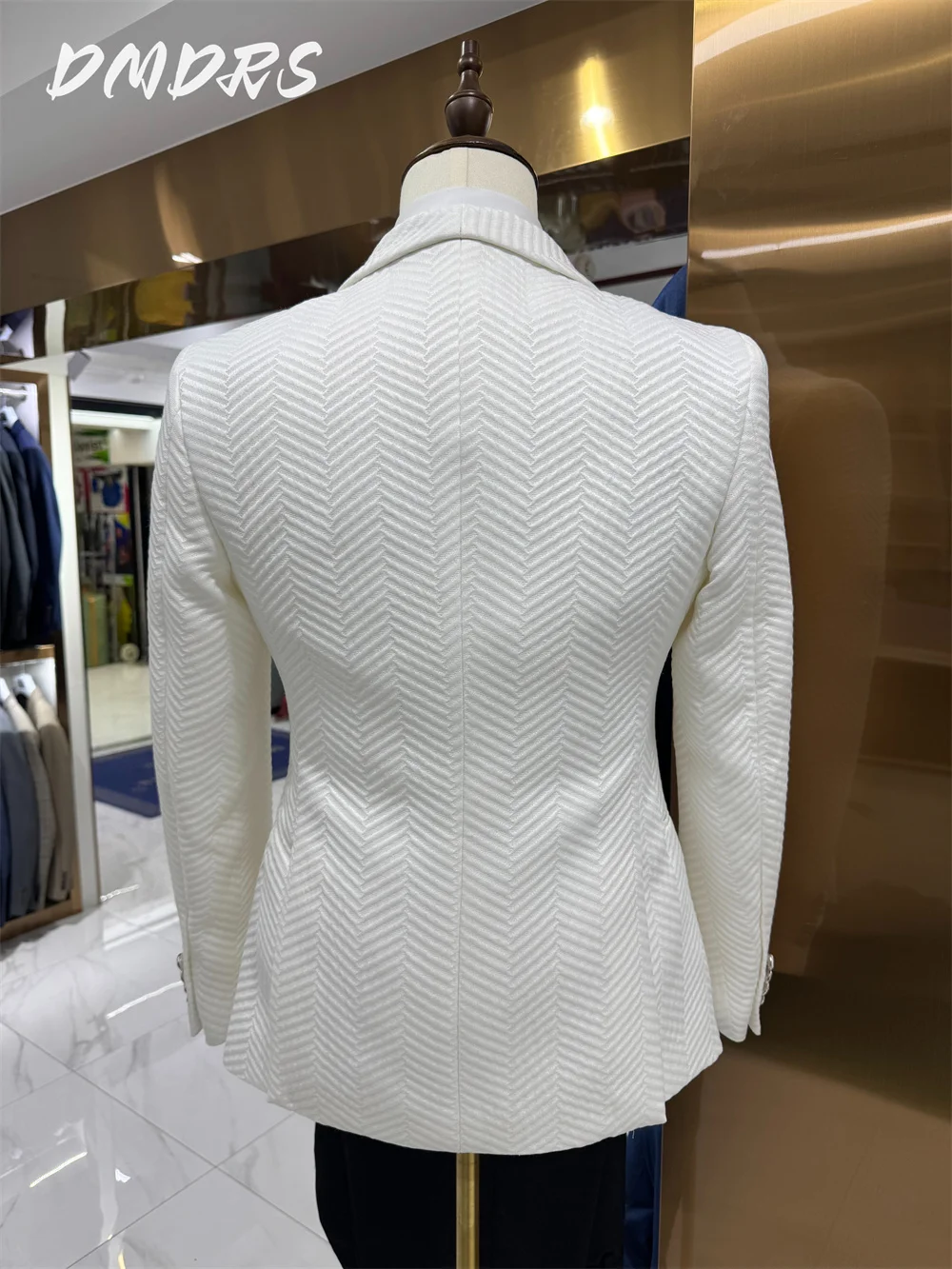Graceful Men's Suit set For Wedding Dress Tailored Luxurious Autumn Winter Suit Jacket Vest Pants For Business Men Groomsmen