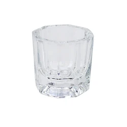 Crystal Clear Green Glass Acrylic Powder Dappen Dish and Nail Art Brush Bowl (Clear)