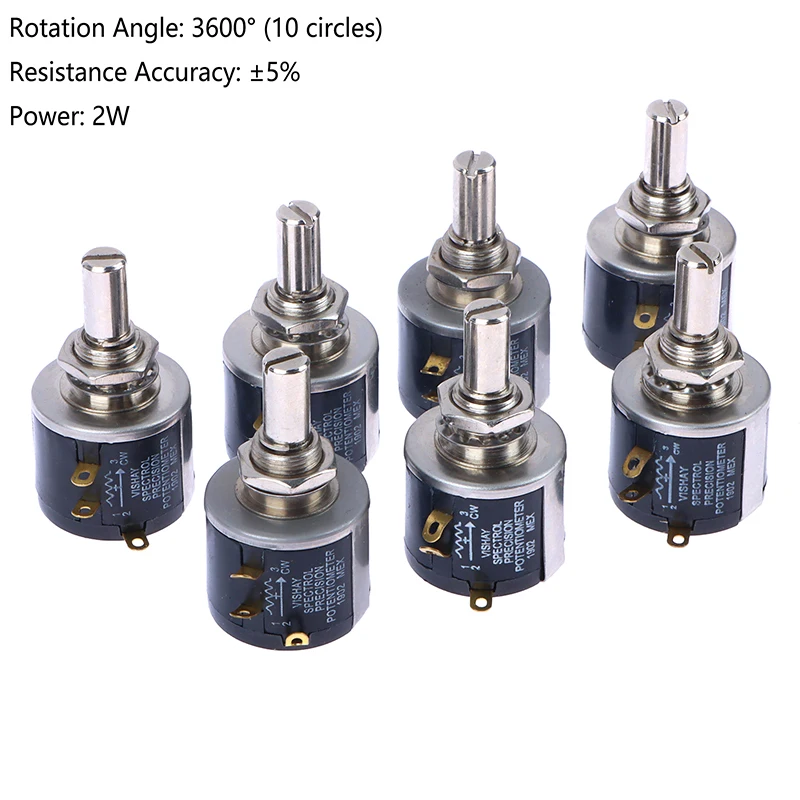 1pc 534-1-1 Spectorl Precision Coil Wire Wound Potentiometer 534 2w 100R 200R 500R 1K 2K 5K 10K 20K 50K 100k wire wound potentiometer