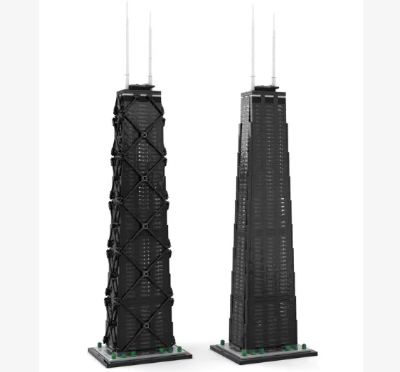 MOC 빌딩 블록 현대 도시 랜드마크 시카고 존 핸콕 센터 2191pcs