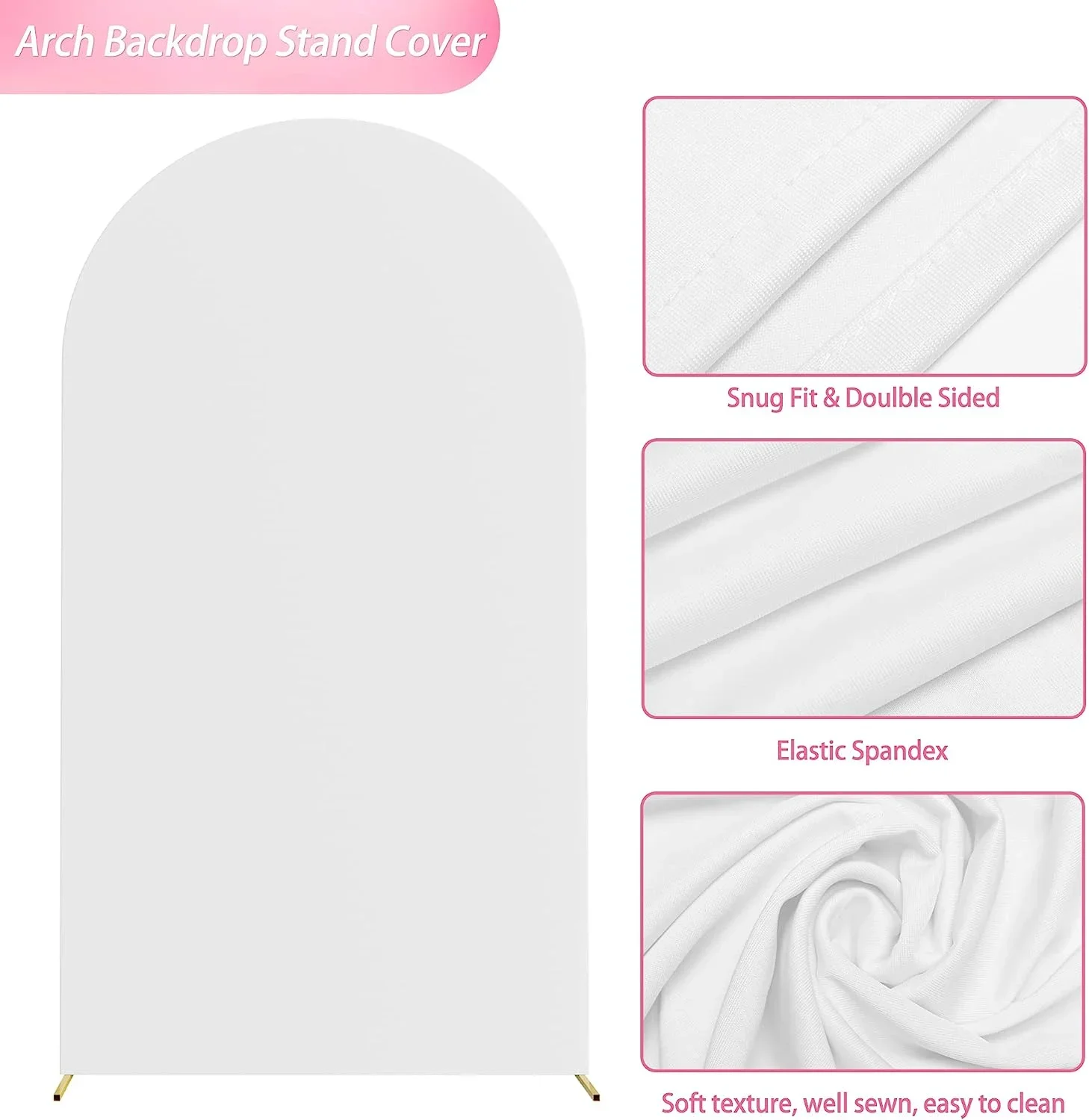 Mehofond Custom Arch Backdrop 2-sided Equipado Round Top Covers Backdrop Decor Foto Aniversário Casamento Baby Shower Cerimônia - Image 2