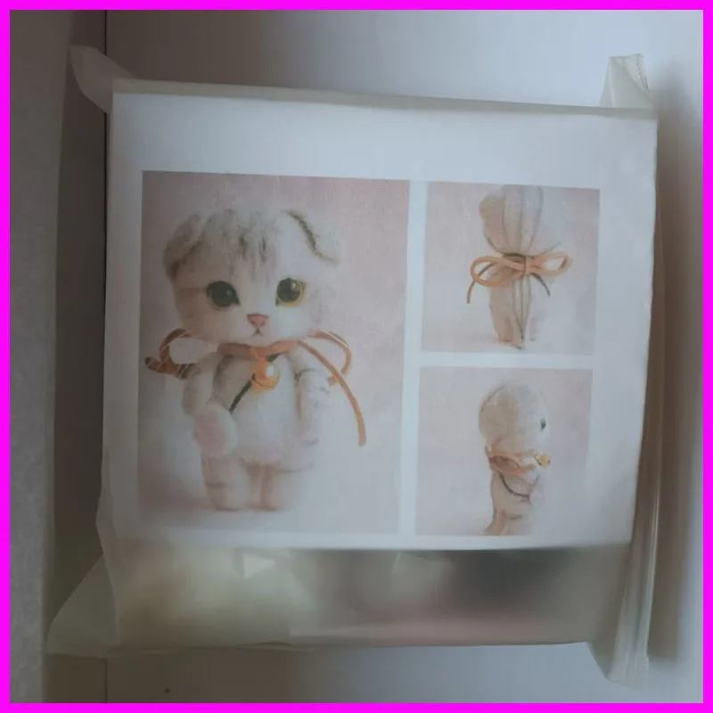 Cat doll needle felted wool,merino wool to felting, wool fiber for felting,felt for needle felting, fiber felt felting set