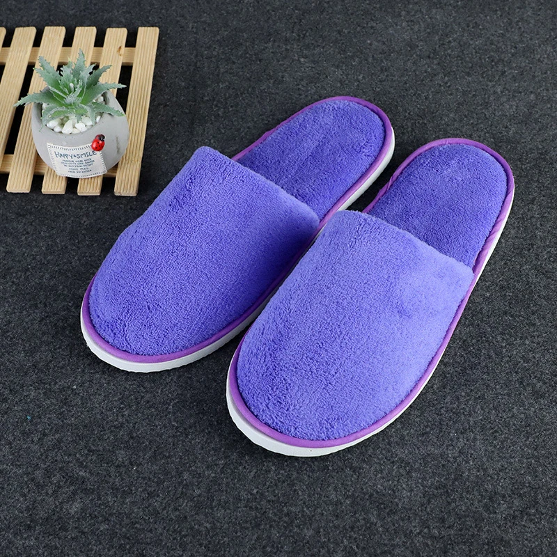 Women Solid Color Coral Fleece Slippers Soft Non-disposable Home Hospitality Slippers Party Gifts For Wedding Guests Slippers 