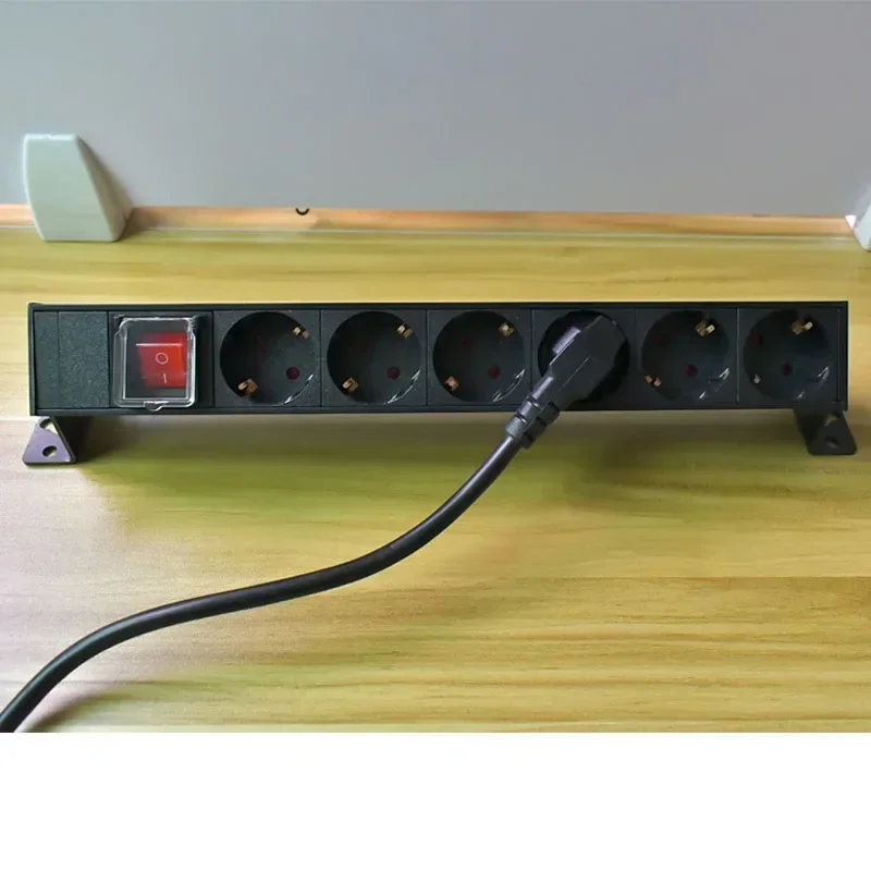 Tira Portátil do Poder do Pdu Fio da Extensão do Soquete da ue Placa do Poder do Desktop Caixa de Alumínio Soquete do Escritório 1.2 m m m 8m 10a 2800w
