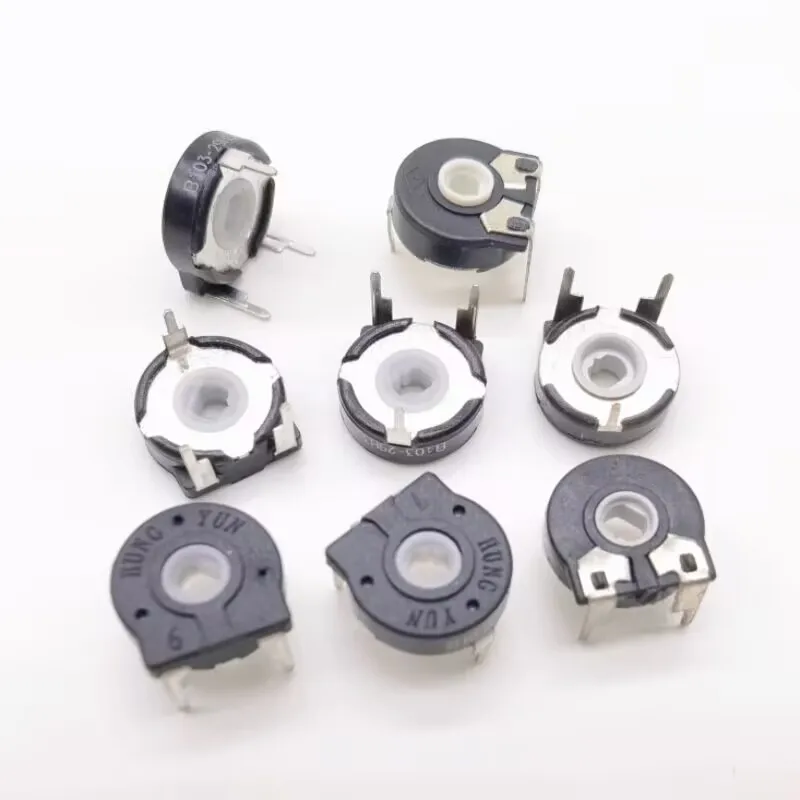 Premium Adjustable Resistor Switches - 5-Pack Elliptical Hole Horizontal Design, Wide Resistance Range