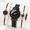 Ladies Starry Sky Round Dial Quartz Wristwatches 5pcs Set Women Fashion Casual Mesh Belt Watches Simple Dress Clock Girls Gift 2