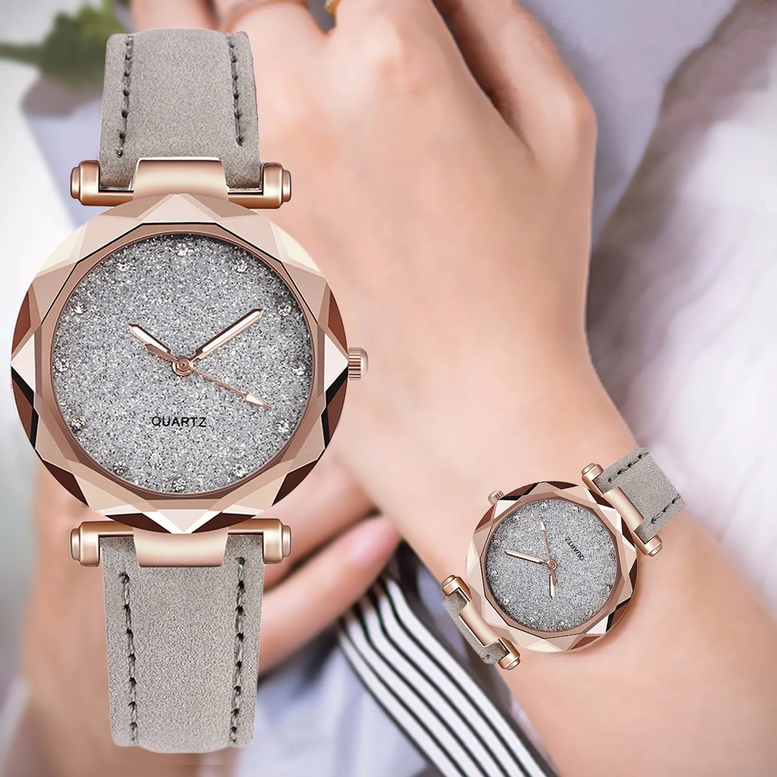 Women'S Watches For Small Wrists Women Belt Scale Dotted Little Watch Watch Frosted Point With Roman Women Relojes Para Mujer - 3