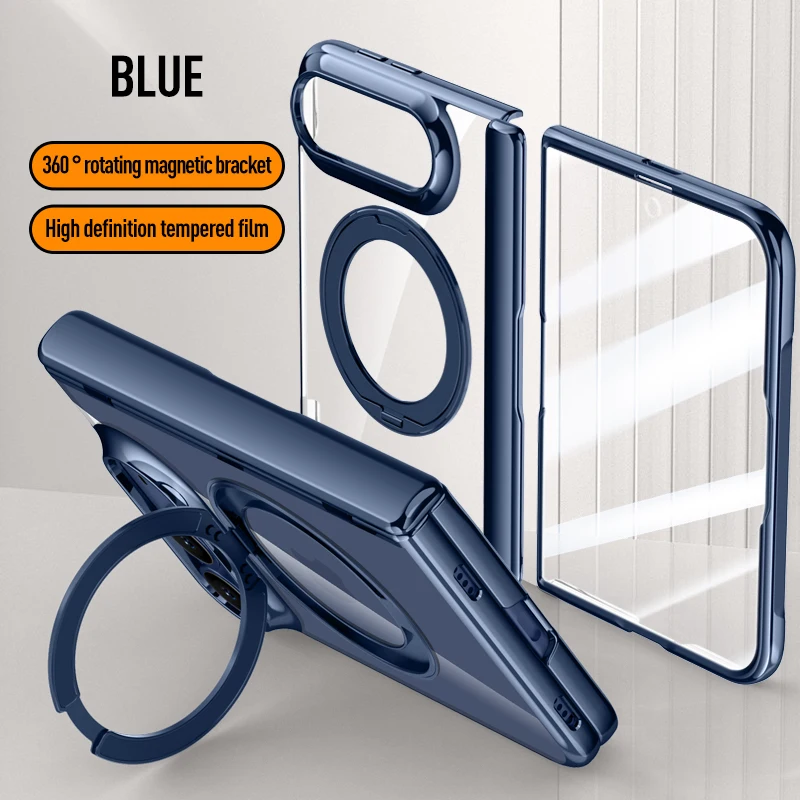 Luxury Electroplated Foldable Case with Magnetic Protection Film