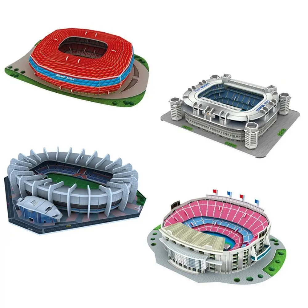 DIY Miniature Football Stadiums Large Model Paper 3D Soccer Stadium Puzzle Assemble Prince Park Stadium Birthday Gifts