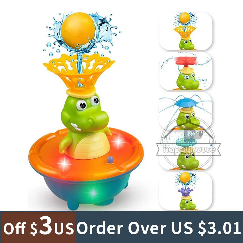 

Baby Bath Toys Spray Water Shower Swim Pool Bathing Toy for Kids Electric Crocodile Bath Toy with Light Music LED Light Baby Toy