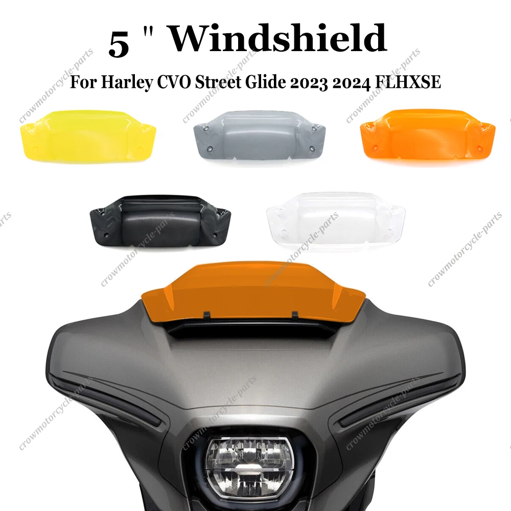 

NEW Motorcycle Accessories Street Sliding With 5-Inch Front Windshield For Harley CVO Street Glide 2023 2024 FLHXSE Smoke Shield