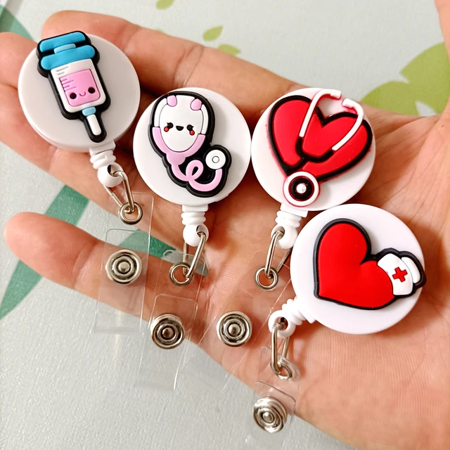 Retractable Nurse Doctor Cartoon Silicone Badge Reel Clips Hospital Medical  Students ID Name Card Holder 1 Piece Keychain Brooch - AliExpress