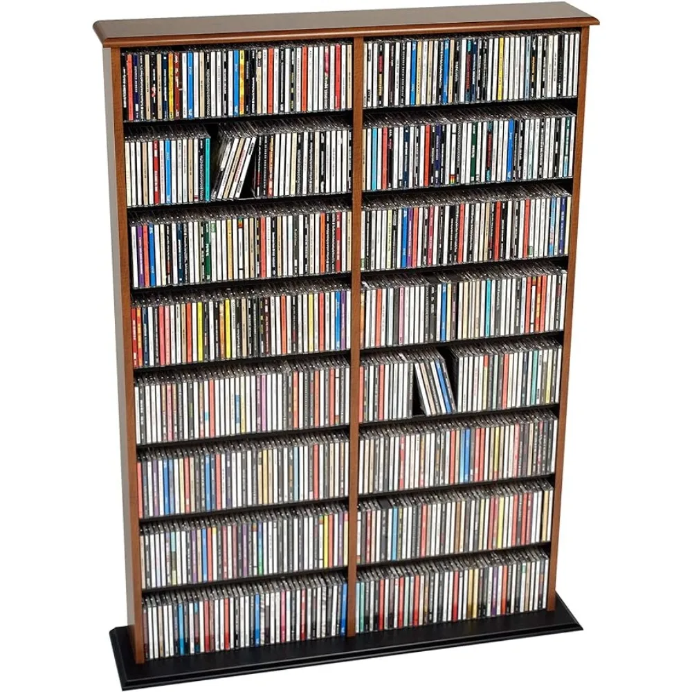 

Double Width Wall Storage Cherry and Black Freight Free Racks Cd Organizer Music Cds Organizer for Music Furniture Record Box