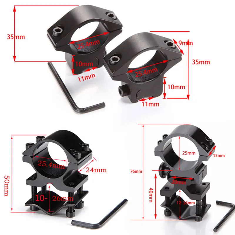 Rifle Scope Mount Ring Dia 25.4mm / 30mm Hunting Riflescope Mount Rings for Rail