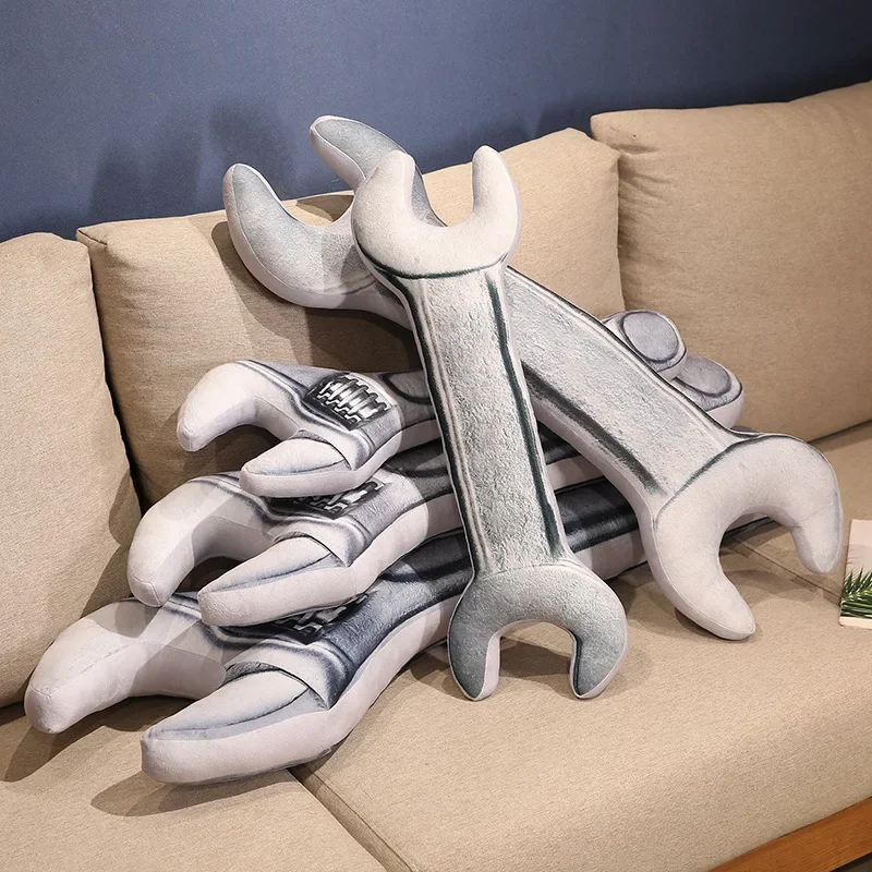 

Creative Simulation Wrench Bolster Pillow Wrench Plush Toys Doll Funny Sofa Cushion Sofa Home Decor for Friend Gift EA3025