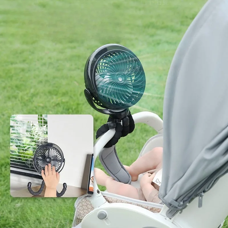 Portable Fan with Spray Function Flexible Tripod Installation Cooling Spray Is Convenient Practical and Suitable for Outdoor Use