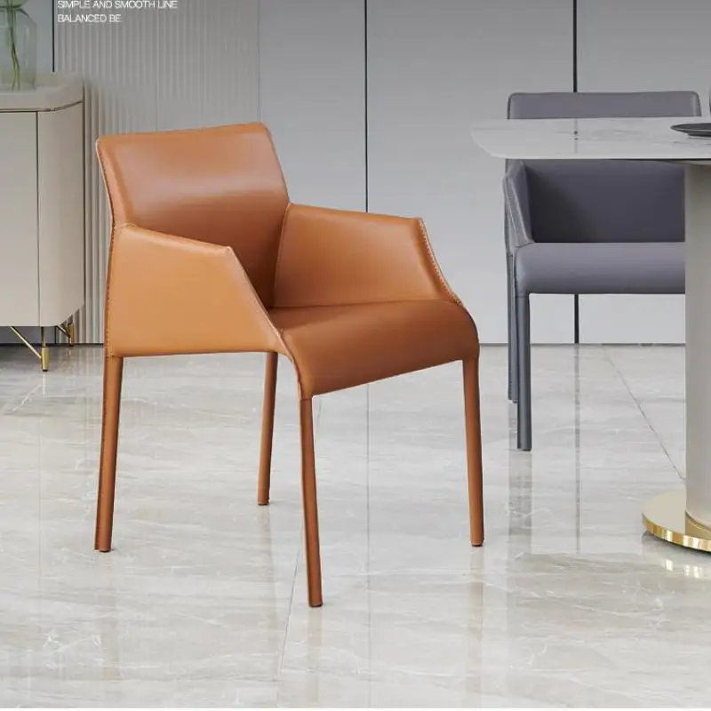 Italian Minimalist Restaurant Designer Dining Chair Highend Saddle