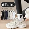 6 Pair Women's and Men's Unisex Spring/Summer Four Seasons Letter P Simple Fashion Trend Sports Comfortable Socks 1