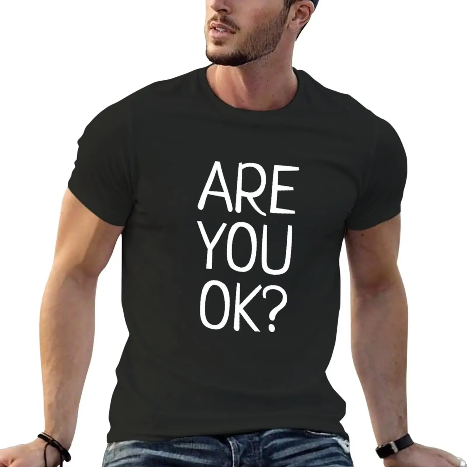 

ARE YOU OK T-Shirt blacks new edition oversized t shirts for men
