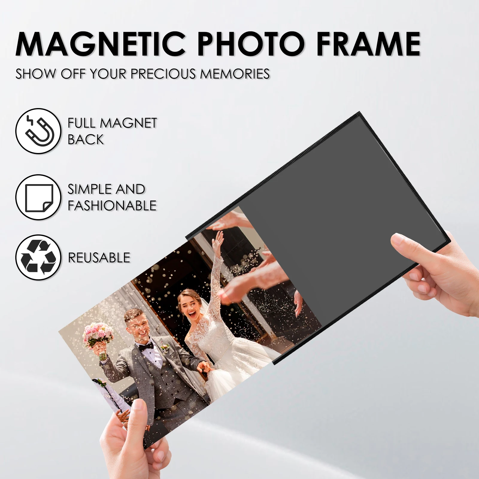 10Pcs Blank Photo Frame Magnetic Photo Frames for Refrigerator with Black Border Pictures Display Frame 4"X6",5"X7",8.5"X11"