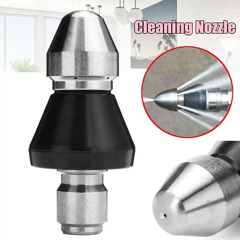 

Sewer cleaning tool High pressure cleaning machine Sewer nozzle 5000PSI corrosion-resistant stainless steel drainage pipe nozzle