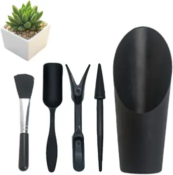 4 pezzi kit fioriera da giardino pala da semina cucchiaio piante grasse piantine strumento bonsai fertilizzante manico in plastica strumenti di sostituzione del terreno