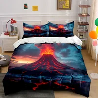 Ensemble de décoration sur le thème du volcan, plusieurs tailles, pour chambre d'enfant et d'adulte, ensemble de literie exquis 3 pièces, cadeau 1