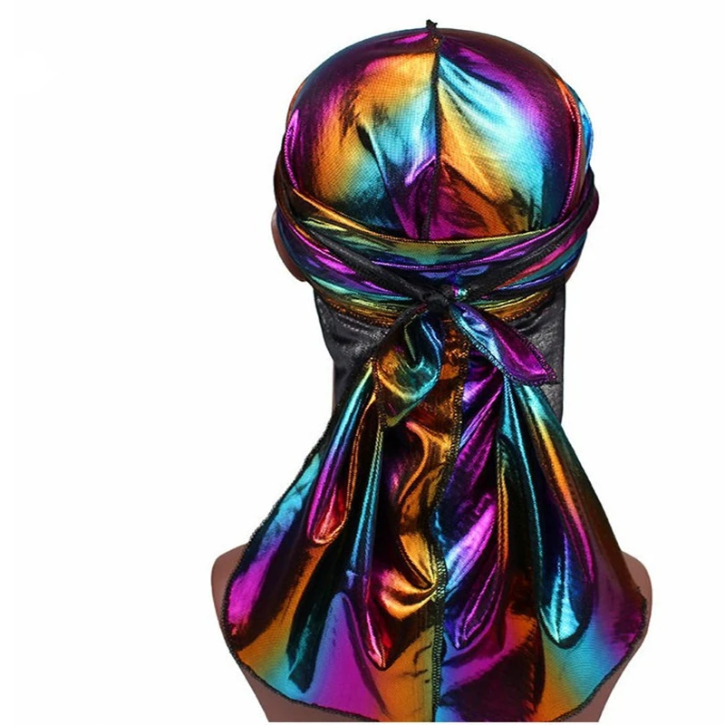 

Adult Men Hip Hop Headband Biker Headwrap Satin Long Tail Doo Rag Durag Bandanas Cap Pirate Hat Turban Women Headwear