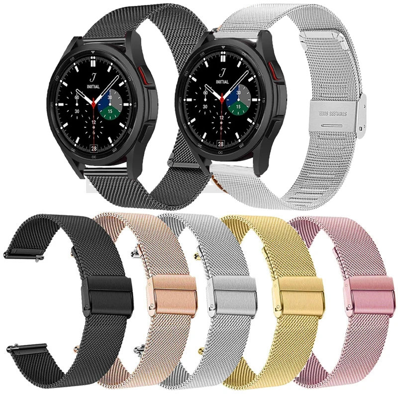

Milanese strap for Samsung Galaxy Watch 4 40mm 44mm Metal butterfly buckle strap for Galaxy Watch 4 Classic 42mm 46mm bracelet