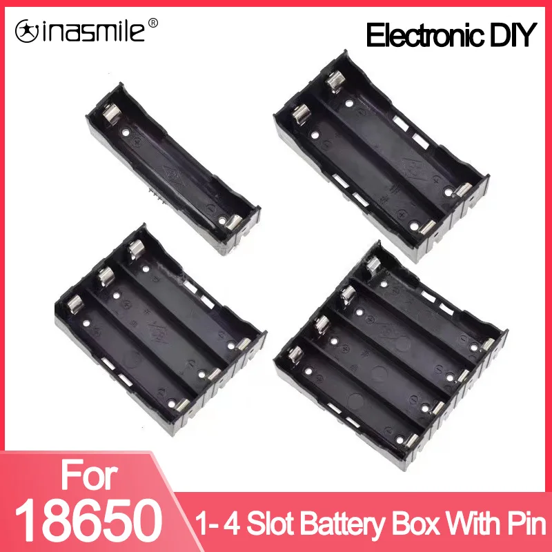 Battery Case Hard 18650 Power Bank 1 2 3 4 Slot Container With Hard Pin Easy Welding Upgrade ABS