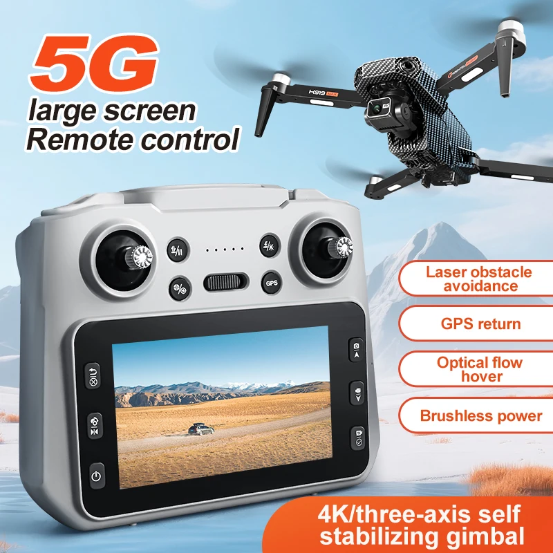 Détail de la caméra HD du drone GPS K919 MAX avec stabilisateur 3 axes et système d'évitement laser