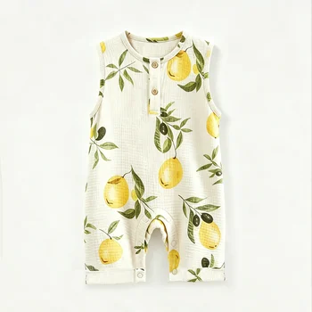 Sweet Baby Boy Girl Clothes Summer Organic Cotton Infant Romper Newborn Sleeveless Clothes