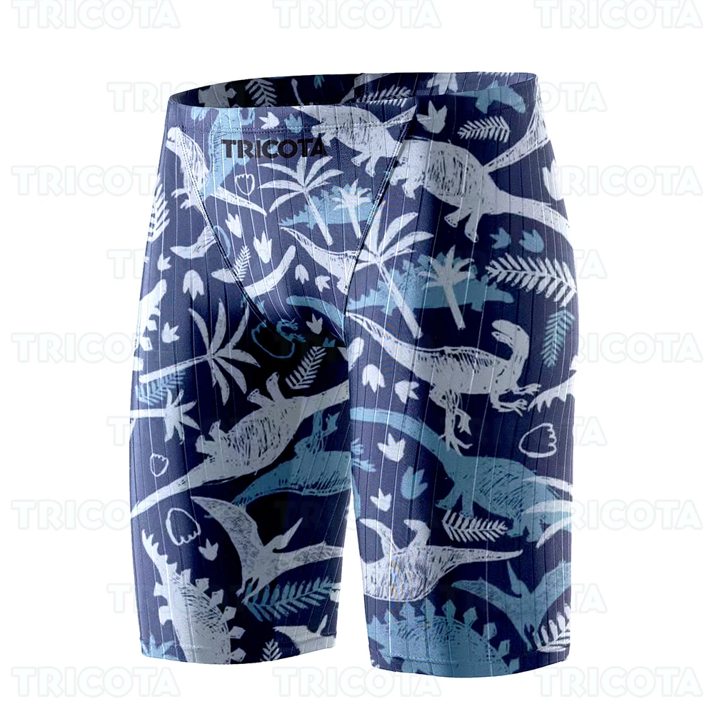 Summer Men Jammer Swimming Trunks Endurance Athletic Training Swim Shorts Outdoor Beach Quick Dry Tight Jammers Surfing Trunks