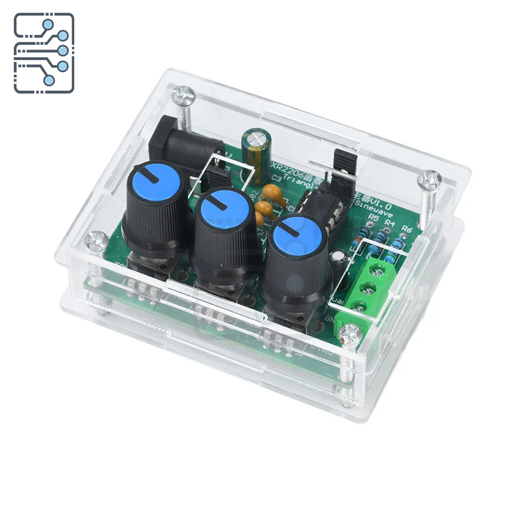 Enhanced Function Signal Generator DIY Kit - Adjustable Sine, Triangle, Square Wave Output, 1Hz to 1MHz, DC 9-12V
