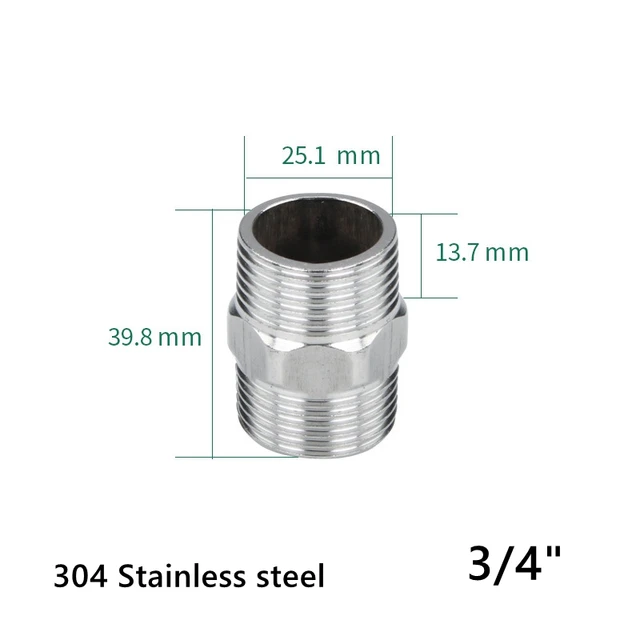 1個 M8x1 to M14x1.5 メトリック 雄ねじ 304 ステンレススチール