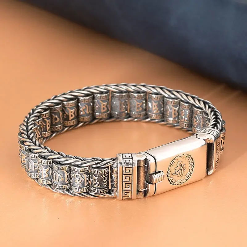 Handmade Lucky Buddhist Scripture Bracelet for Men