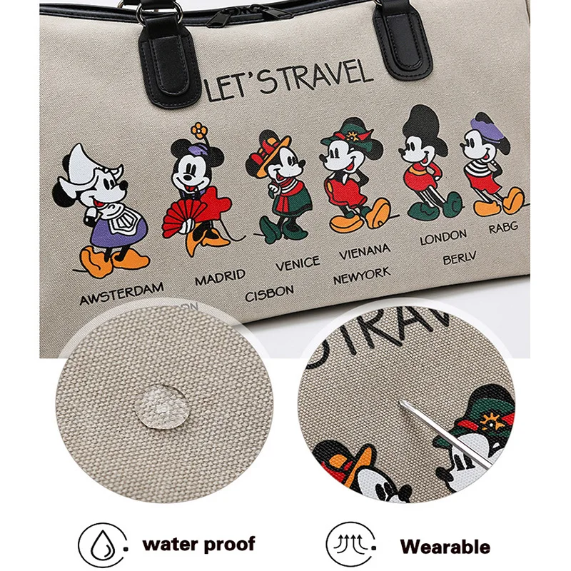 2023New Disney Mickey Fashion Suitcase Travel Tote Bag Men's and Women's  Luggage Bag Large Capacity One-shoulder MessengerPU Bag