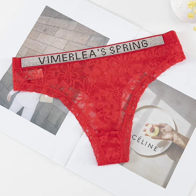 Voplidia VS Hot Fix Rhinestone Cheeky Panty Sexy Women's Underwear