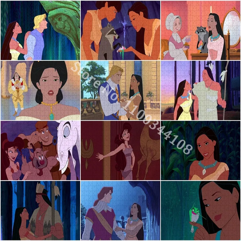 

Disney Movie Hercules Pocahontas Jigsaw Puzzle 300/500/1000 Pieces Kids Adults Educational Puzzles Toy Boy Gift Family Fun Game