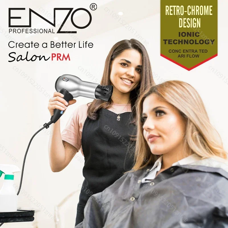 ENZO Professional High Speed Hair Dryer Powerful Strong Wind Blow Dryer Hair Care Hair Styler Negative Ions Barber 2