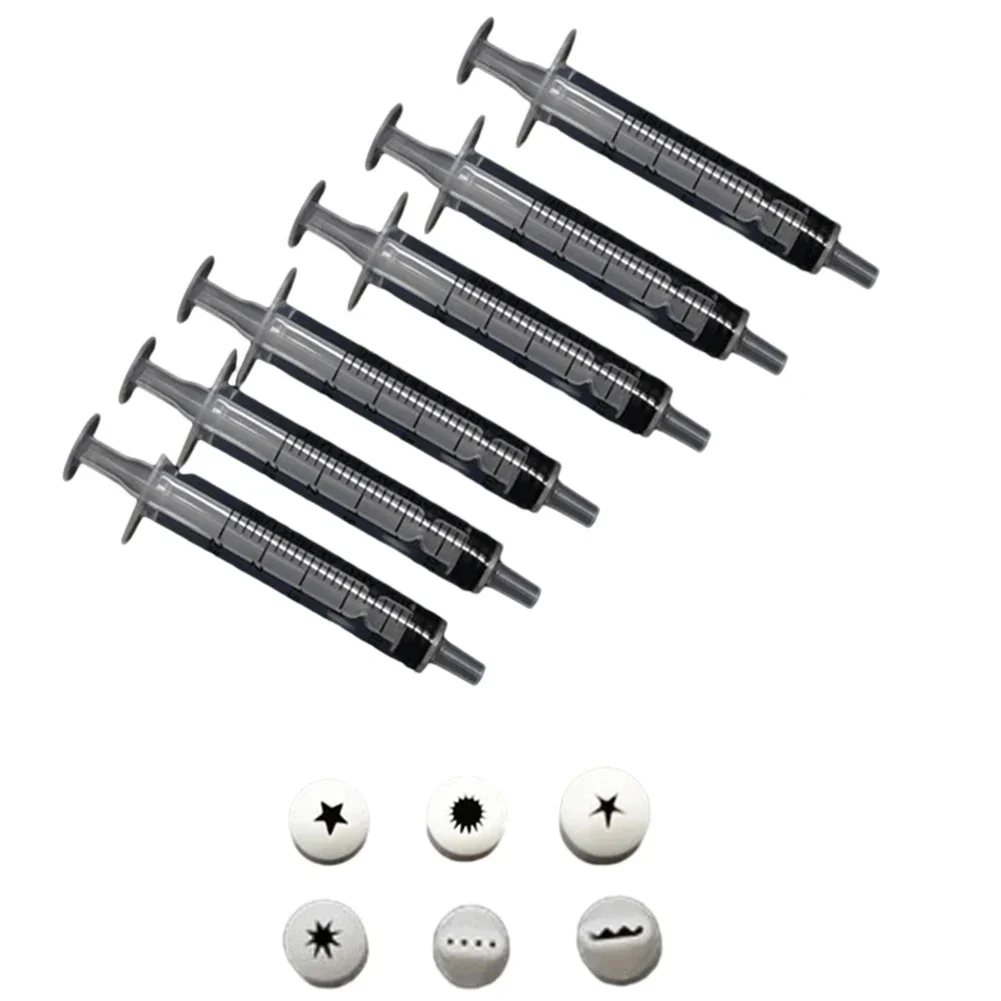 6pcs Mini Nozzle For Pottery Clay Dessert Food Toy Milk Cream Clay DIY Miniature Cake Dessert Piping Tip Decorating Tools pottery sculpting tools,clay sculpting tools,pottery tools,clay craft tool