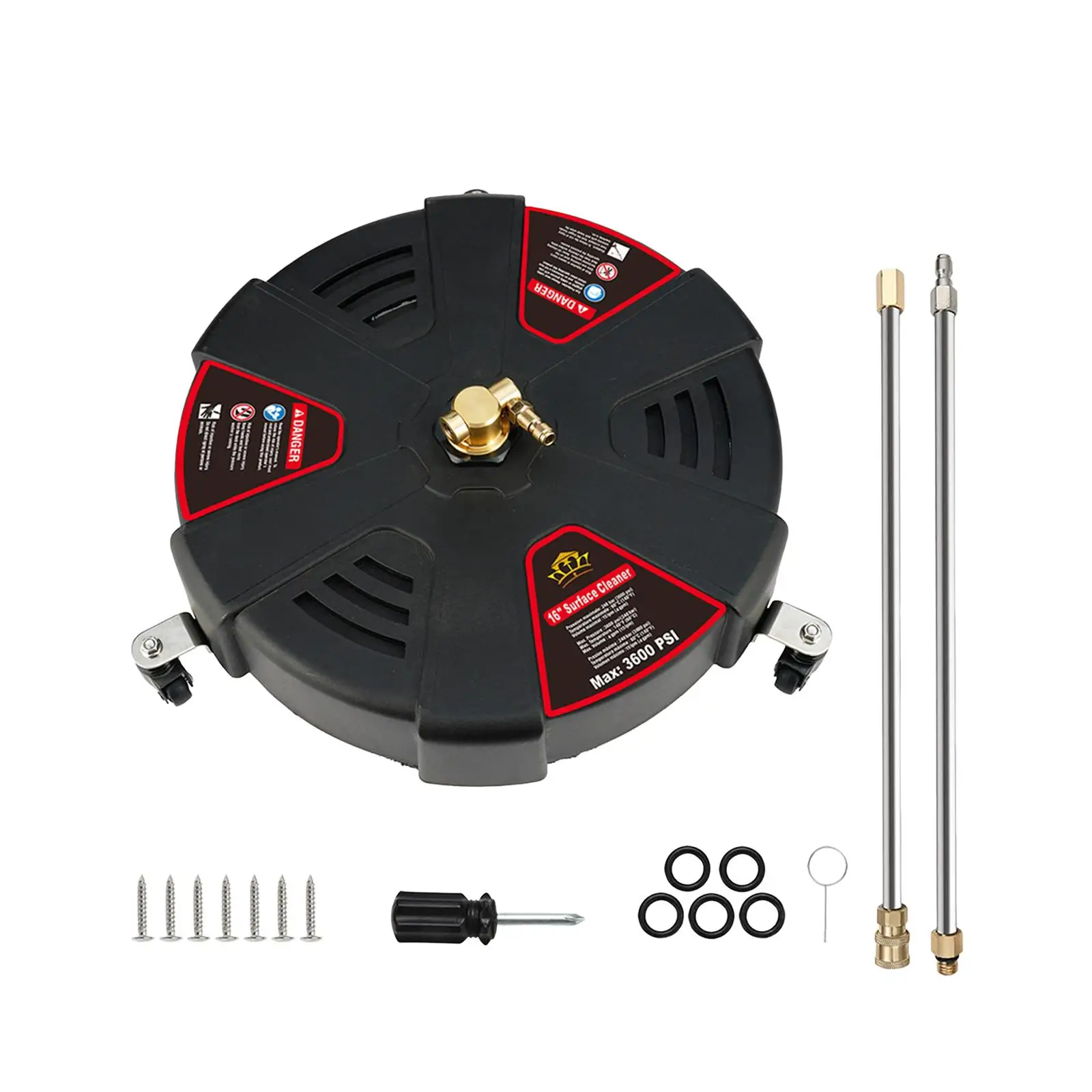 

Rotary Surface Cleaner 16inch Rotating Replaceable with Wheels High Pressure Washer Flat Surface Cleaner for Park Driveway Patio