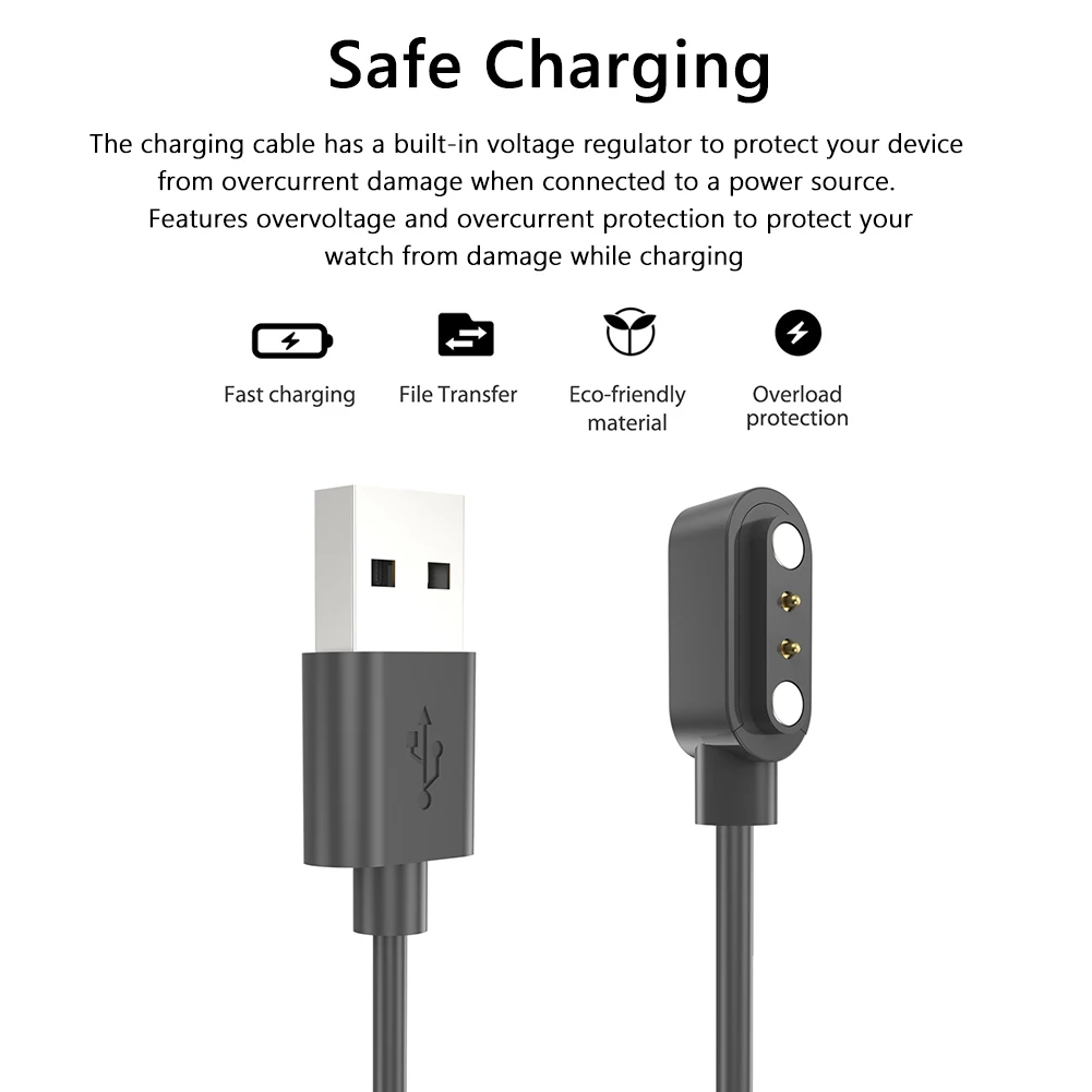 Magnetic Charging Wire Safety USB Wrist Watch Charging Cable Replacement Accessories for Kieslect Ks Smartwatch
